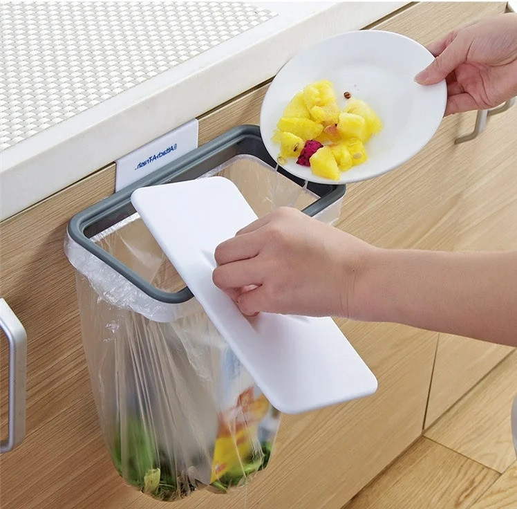 Складане навісне відро для сміття Attach-A-Trash для кухні з кришкою, тримач для сміттєвого пакета Shop UA