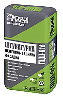 Штукатурка цементно-известковая фасадная ТМ Полипласт ПЦШ-016-М 25 кг Серый