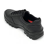 Чоловічі шкіряні кросівки чорного кольору на шнурівці та з блискавкою MIDA 112356(16) розмір 40, фото 5