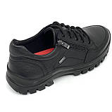 Чоловічі шкіряні кросівки чорного кольору на шнурівці та з блискавкою MIDA 112356(16) розмір 40, фото 7