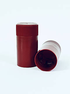 Корок пластиковий (30х60мм) для винної пляшки 0,75 л з різбою (бордовий)