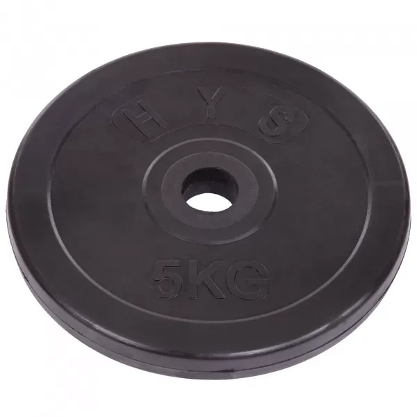 Диски (диски) для штанги, грифа, гантелей обгумовані GА-1443-5 30 мм 5 кг, колір чорний