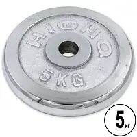 Блины (диски) для штанги, грифа, гантелей хромированные GA-1450-5P, 52 мм 5 кг