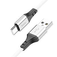 Кабель зарядки HOCO X86 (3A) (1M) USB - Type-C Spear silicone cable для синхронізації Білий