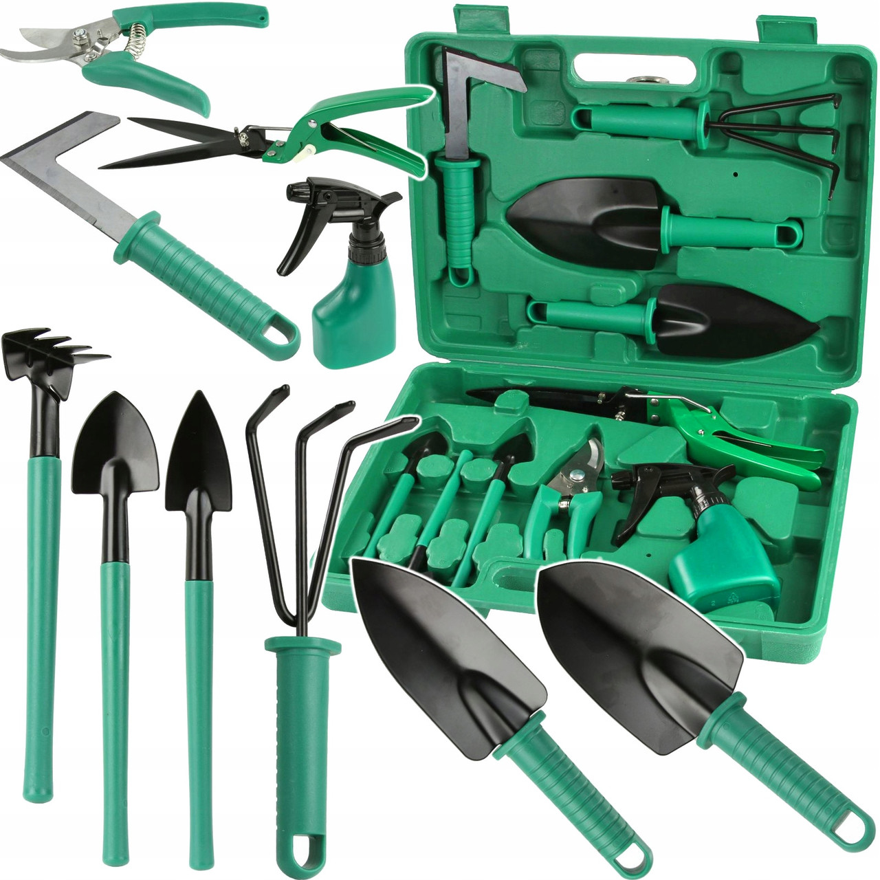 Набор садового инструмента в чемодане, комплект из 10шт GardenLine LAR3594 инвентарь для сада и огорода - фото 1 - id-p2113227836