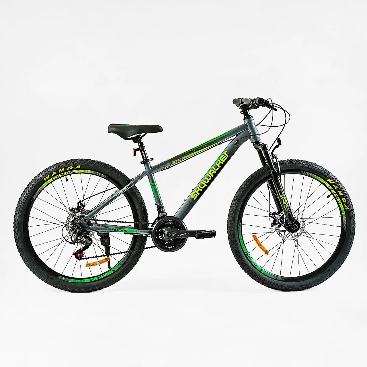 Велосипед спортивний Corso Skywalker на 26 дюймів, green 26799
