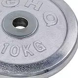 Диски (диски) для штанги, грифа, гантелей хромовані GA-1432-10K, 30 мм 10 кг, фото 3