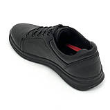 Кеди шкіряні чорні чоловічі на шнурівці MIDA весна-осінь 112039(16) розмір 40, фото 5