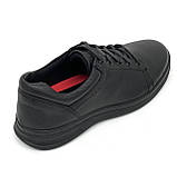 Кеди шкіряні чорні чоловічі на шнурівці MIDA весна-осінь 112039(16) розмір 40, фото 7