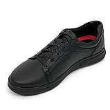 Кеди шкіряні чорні чоловічі на шнурівці MIDA весна-осінь 112039(16) розмір 40, фото 8