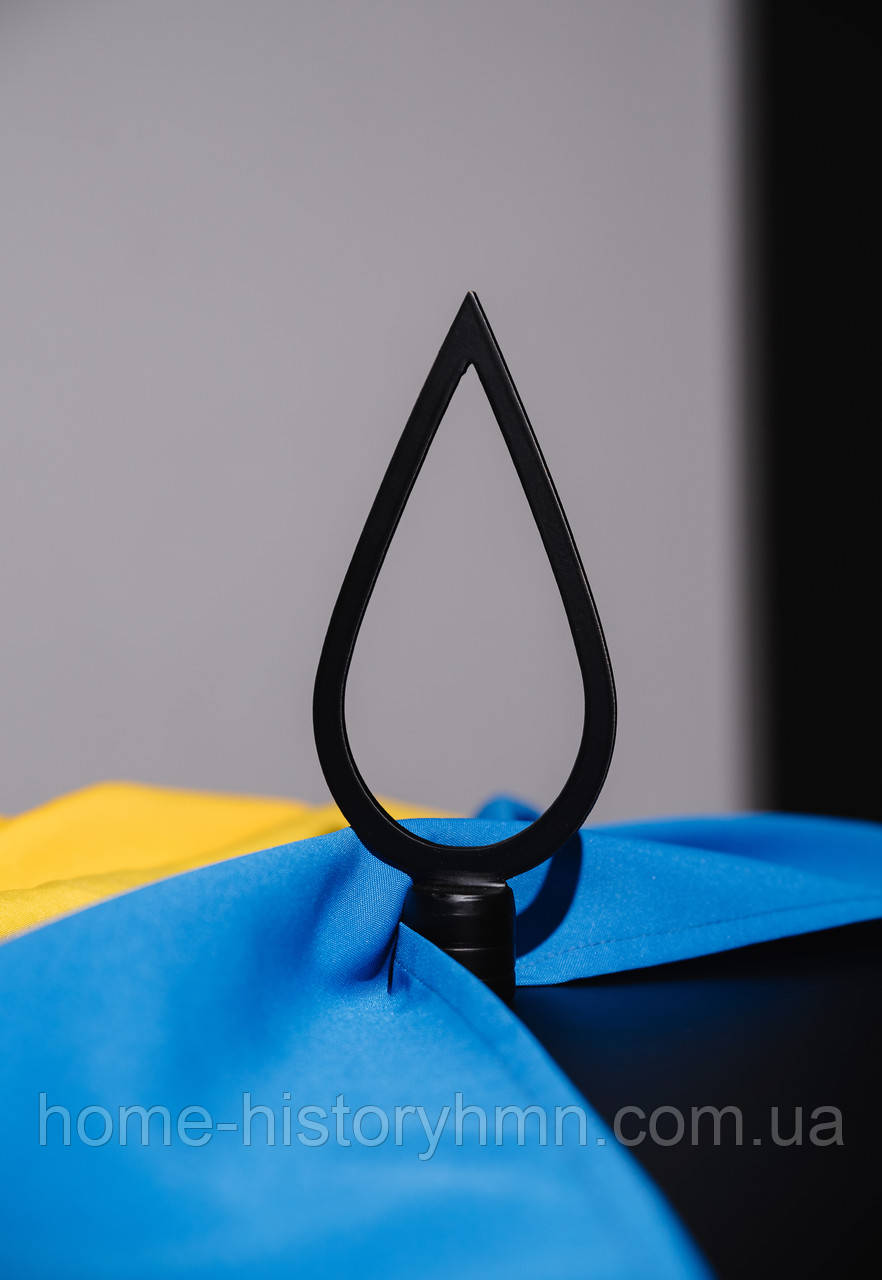 Навершя до прапору "Крапля" із сталі, 180 мм×95 мм, чорний