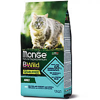 Сухой корм Monge Cat Bwild Gr.free Adult для кошек, треска, картофель и чечевица 1.5 кг