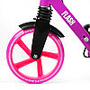 Самокат двоколісний Best Scooter Flash колеса PU 200 мм передній амортизатор ручне гальмо рожевий, фото 4