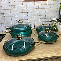 Набор посуды с антипригарным покрытием из 9-ти предметов O.M.S. Collection 3024-IND-Mintol - Lux-Comfort