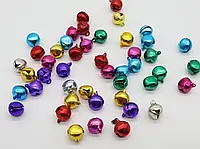 Яркие, разноцветные колокольчики-погремушки для декорирования металл размером 10 мм