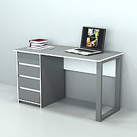 Письменный стол лофт с выдвижными ящиками, стол с тумбой для компьютера ноутбука ГП-3Т Серый/Белый Гамма стиль