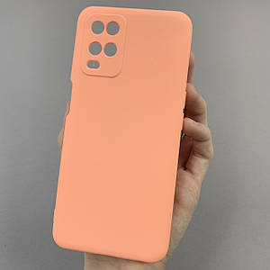 Чохол для Oppo A54 силікон кейс з мікрофіброю на телефон оппо а54 персиковий o3c