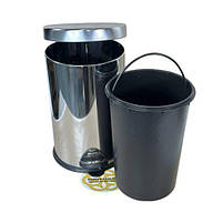 Надійне відро для сміття з педаллю 8Л, нержавіюча сталь, хром VINKS, фото 2