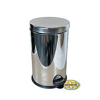 Надійне відро для сміття з педаллю 8Л, нержавіюча сталь, хром VINKS, фото 3