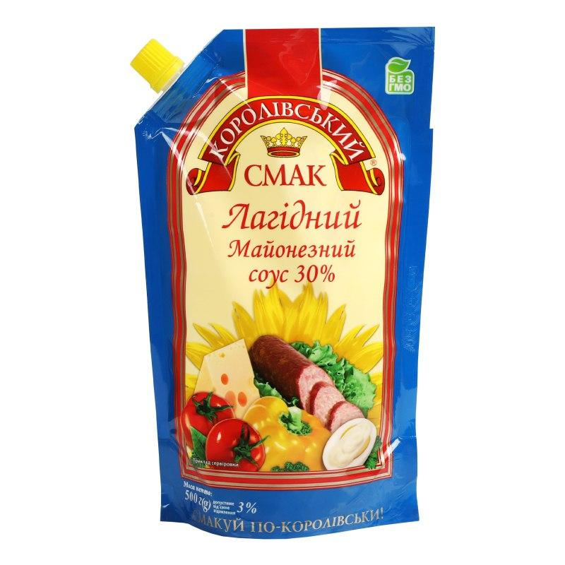 Соус майонезний Лагідний Королівський смак 30% жирності 500 грамів дой-пак, фото 1