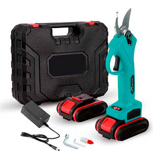 Акумуляторний секатор-ножиці на 2 акумулятори в кейсі 42V Li-ion для обрізки гілок та дерев