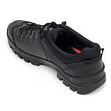 Чоловічі шкіряні кросівки чорного кольору на шнурівці MIDA 112352(3) розмір 40, фото 5