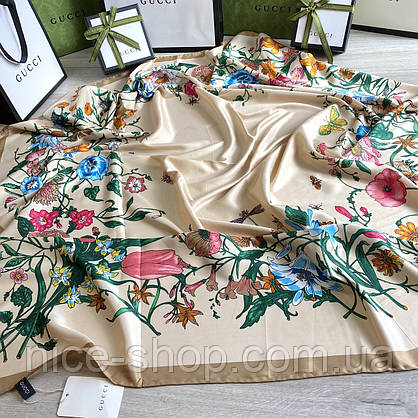 Хустка Gucci шовкова з ручною підшивкою, фото 4