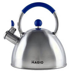 Чайник для плити зі свистком 2,5л MAGIO MG-1190 Steel/Blue N