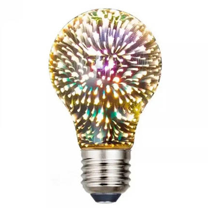 Декоративна лампочка E27 світлодіодна 3D Феєрверк A60 LED 8809 N, фото 1