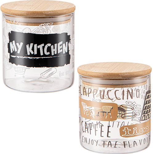 Банка для сип. продуктів скло 600мл "My kitchen" №7029-03/S&T/(24)