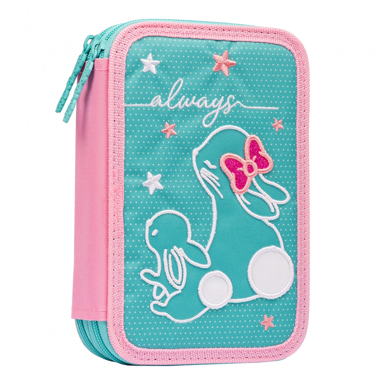 Пенал "1В" Bunny тв.,подвійн. бірюзовий №HP-01/532952(48), фото 1