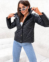 Женская весенняя,стеганная оверсайз куртка на кнопках,без капюшона,с воротником стойка,наполнитель силикон 150