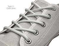 Шнурки для обуви Круглые Тип-11 белые, ширина 4,5 мм, 80см