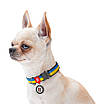 Нашийник для собак нейлоновий WAUDOG Nylon з QR-паспортом, малюнок "Colors of freedom", металевий, фото 3