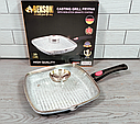 Сковорода — гриль із гранітним покриттям і зі знімною ручкою 28 см Benson BN-310, фото 3