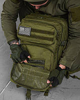 Качественый тактический рюкзак 45л хаки, штурмовой рюкзак тактический зсу олива, рюкзак военный