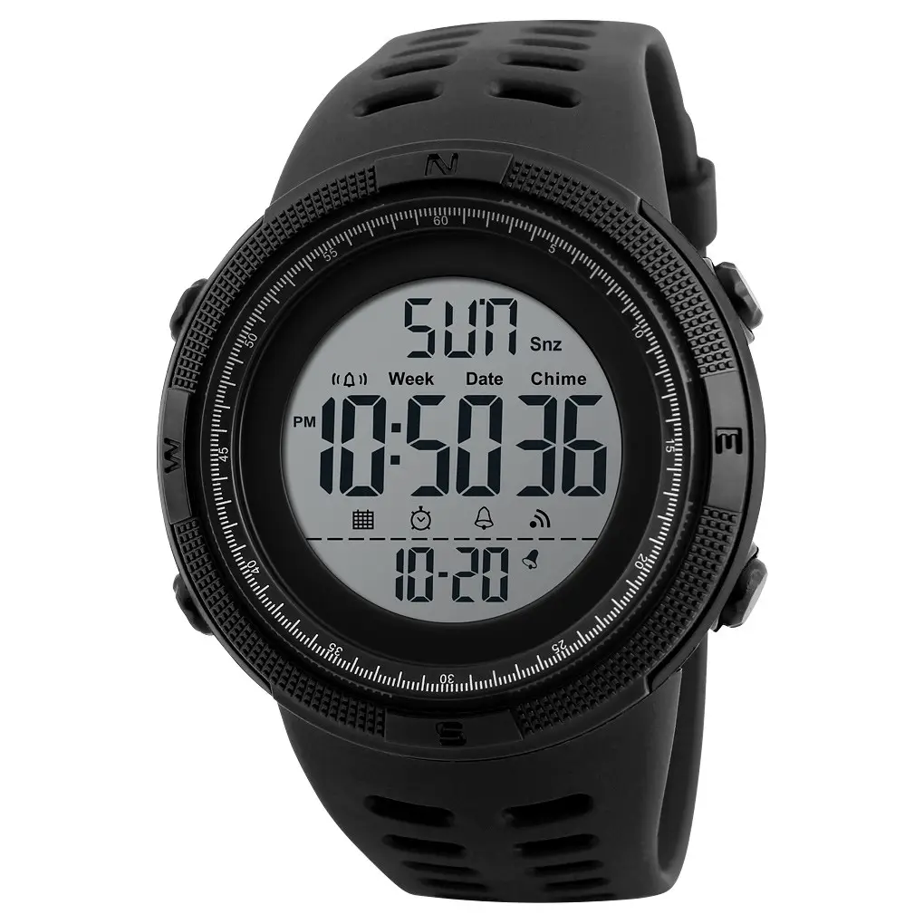 Мужские спортивные часы Skmei 1251 Amigo II (Черные) - фото 1 - id-p2113268479