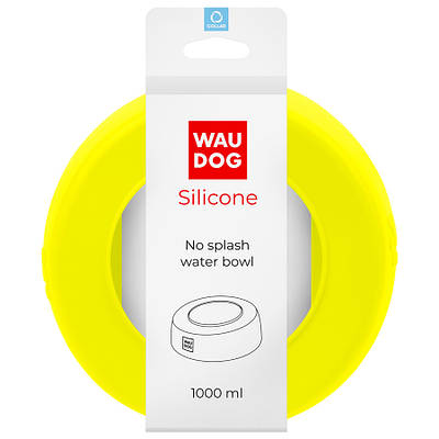 Миска-непроливайка WAUDOG Silicone, 1 л жовтий