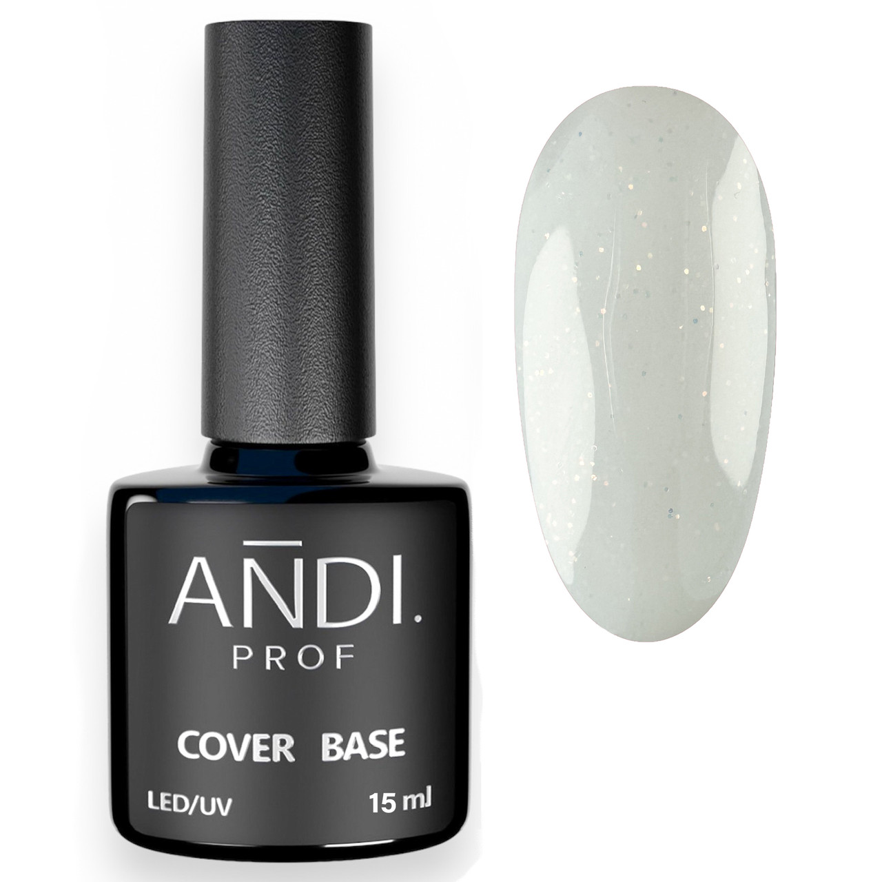 База каучукова камуфлююча під гель лак, Candy color base для нігтів 01 milk opal Andi PROF 15