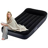 Надувний велюровий матрац з підголовником (191x99x25см, з вбудованим насосом 220-240V) Intex 64146, фото 2