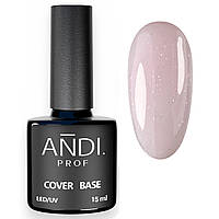 База камуфлююча під гель лак, Candy color base для нігтів 03 opal Andi PROF 15