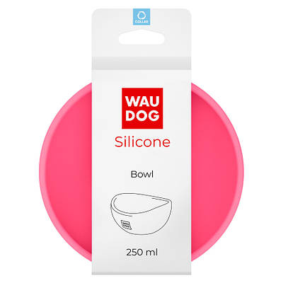 Миска WAUDOG Silicone, 250 мл рожевий