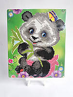 Алмазная мозаика детская Панда с бабочкой 21x25 см