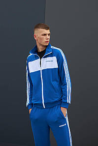Чоловічий спортивний костюм Adidas на весну-осінь синій яскраві костюми чоловічі стильні модні повсякденні