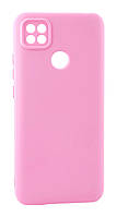 Чехол Silicone Case Box для Xiaomi Redmi 9C бампер с микрофиброй светло-розовый