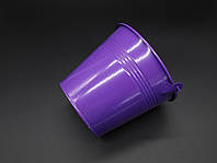 Декоративное ведерко для цветов металлическое Цвет фиолет. 12х14см