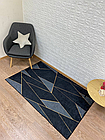 Килимок безворсовий у спальню Chilai Home Чорний опал підкладка з еко-шкіри
