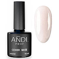 База каучукова камуфлююча під гель лаку, Candy color base для нігтів 02 opal Andi PROF 15