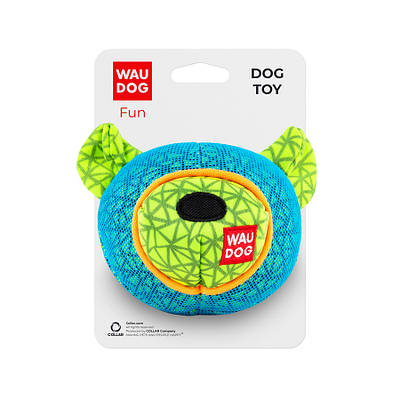 Іграшка для собак WAUDOG Fun, "Ведмедик", Ш 12 см, Д 11 см блакитний