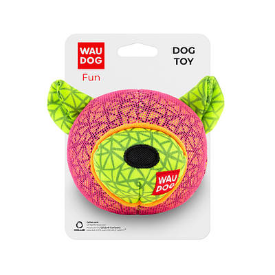 Іграшка для собак WAUDOG Fun, "Мишка", Ш 12 см, Д 11 см рожевий